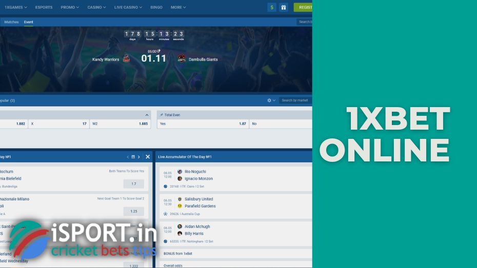 1xBet online: sporting bets