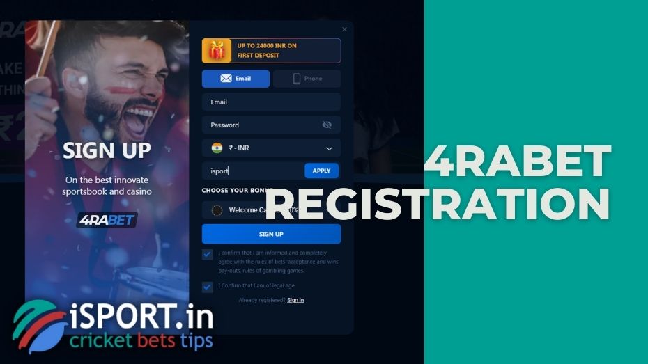 4rabet registration: creating a gaming account