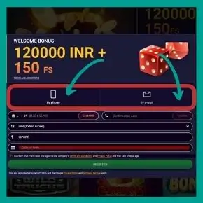 JVSpin Promo Code: Choose the registration method