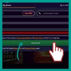 JVSpin Promo Code: Complete the registration JVSpin