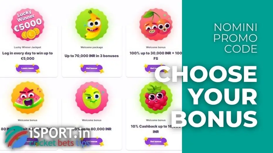 Nomini Promo Code - Choose Your Bonus