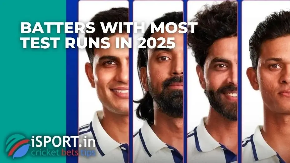 Batters with most Test runs in 2025