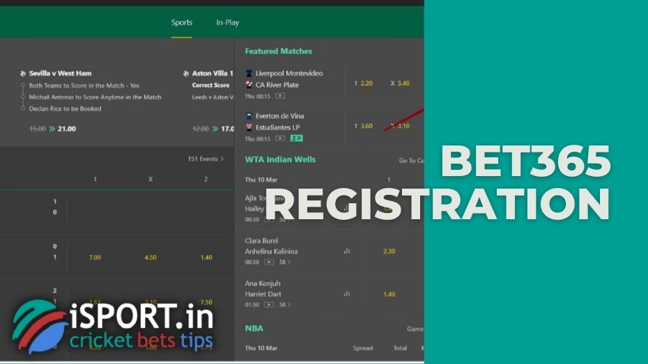 Bet365 registration: how to do it