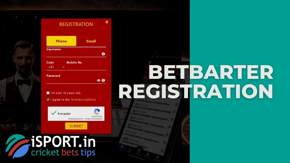 BetBarter registration: step-by-step instructions