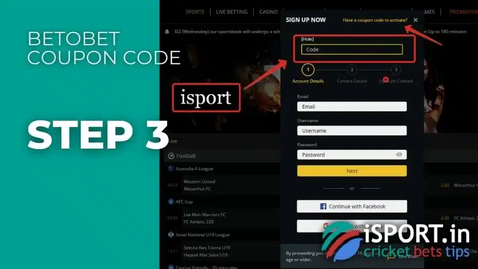 Betobet Coupon Code 7 Betobet Coupon Code 3rd step registration