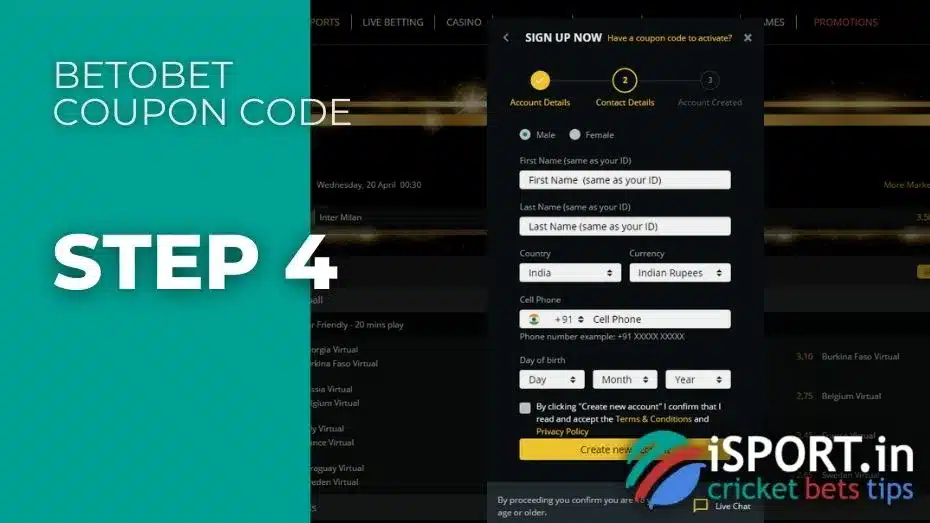 Betobet Coupon Code 8 Betobet Coupon Code 4th step registration