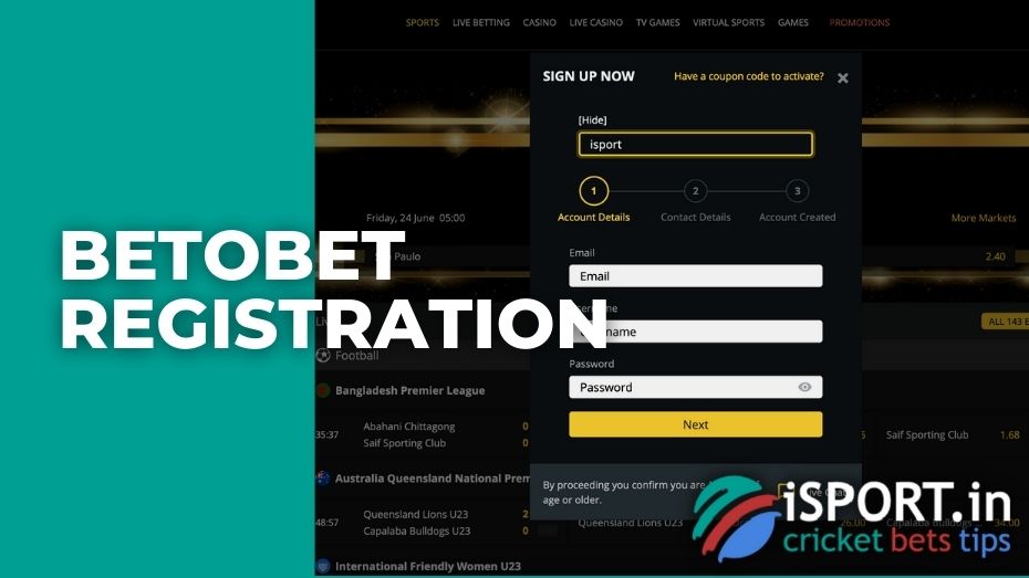 Betobet registration