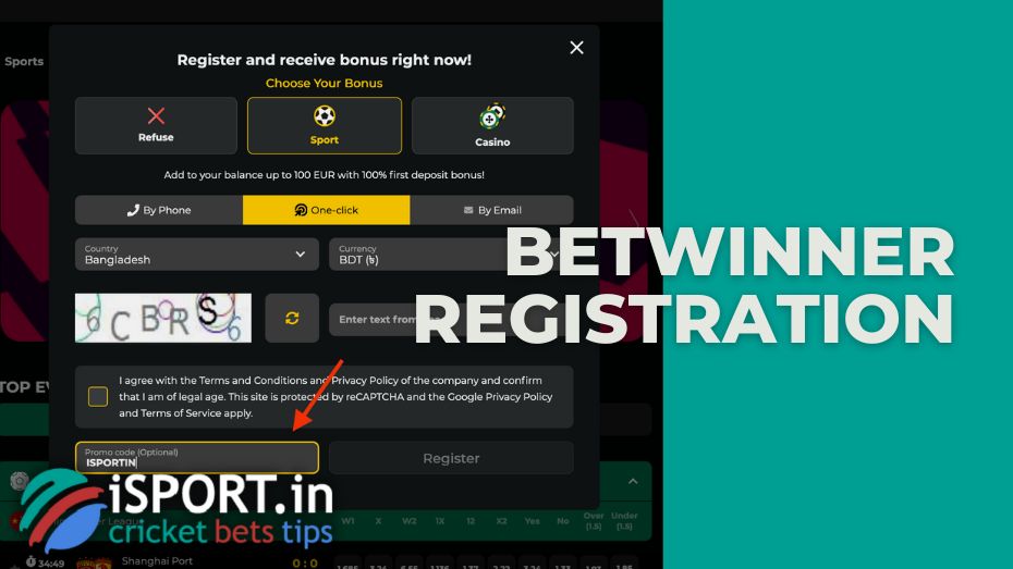 Betwinner review of registration