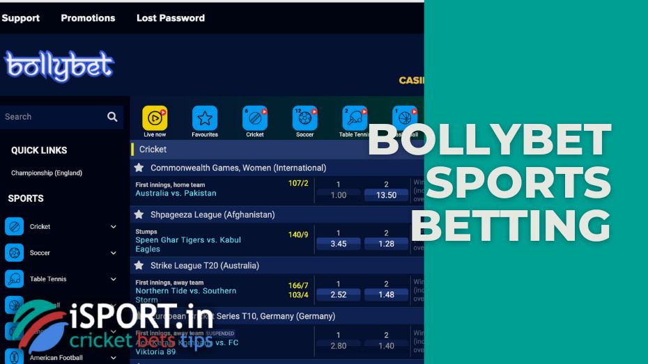 Bollybet review of sports betting