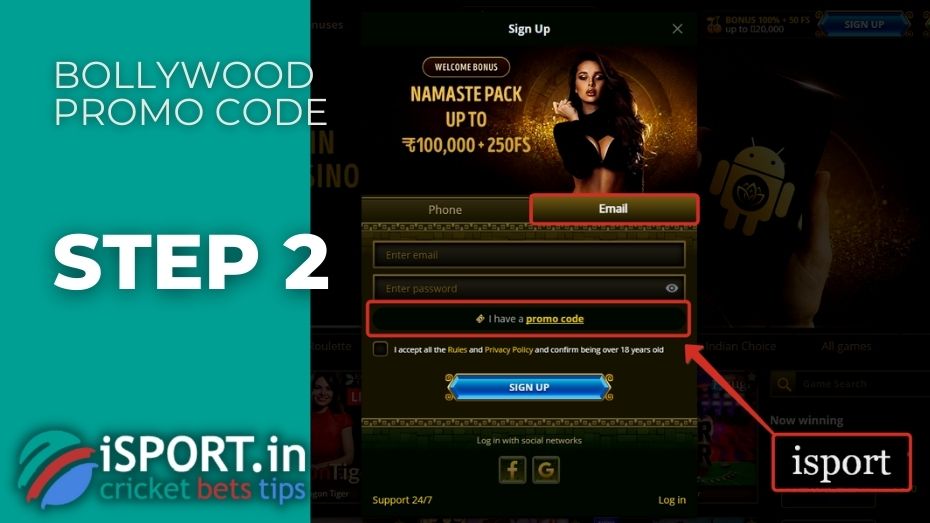 Bollywood casino promo code upon registration by email