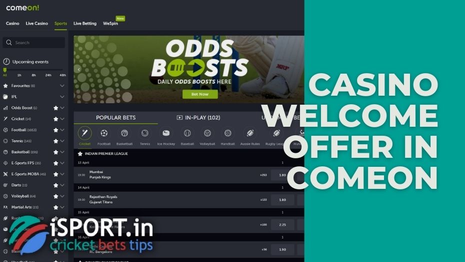Casino welcome offer in Comeon: gifts for new players