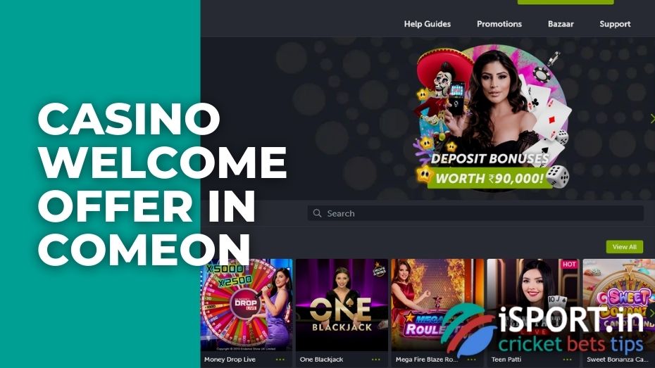 Casino welcome offer in Comeon