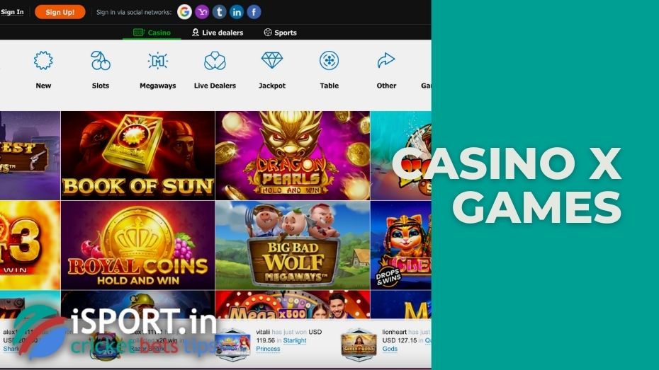Casino X review of games
