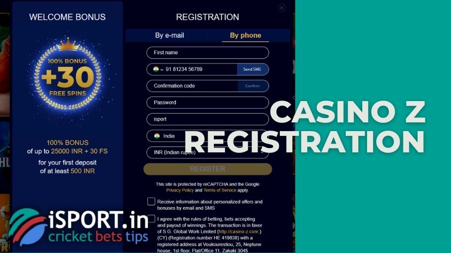 Casino Z registration by phone