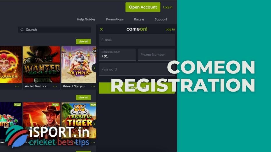ComeOn review registration