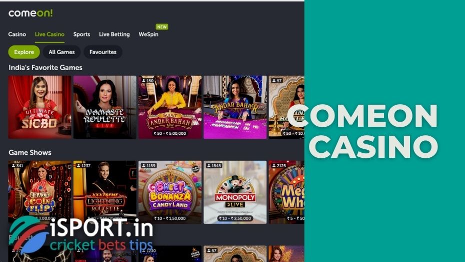 ComeOn casino review: slots, live casino