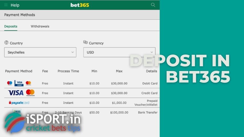 How to deposit in Bet365