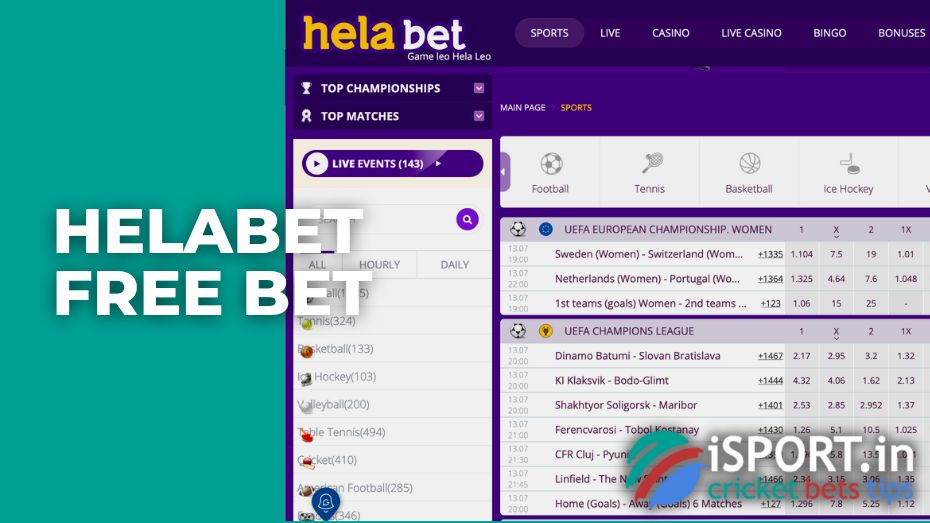 Helabet free bet