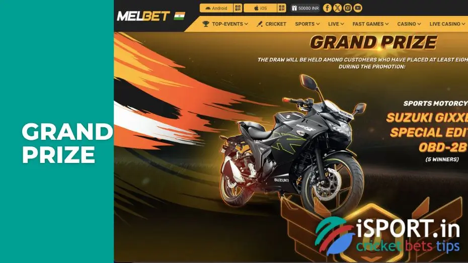 Indian Grand Showdown at Melbet 3 Prize amounts of Indian Grand Showdown at Melbet: grand prize
