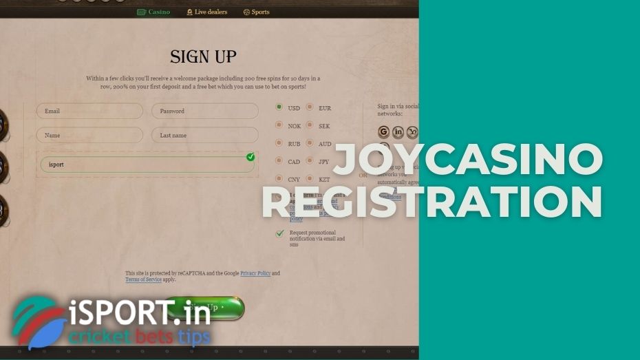 JoyCasino registration: how the procedure goes