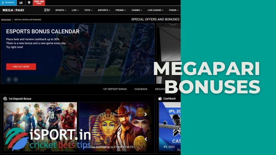 Megapari bonuses and promotions