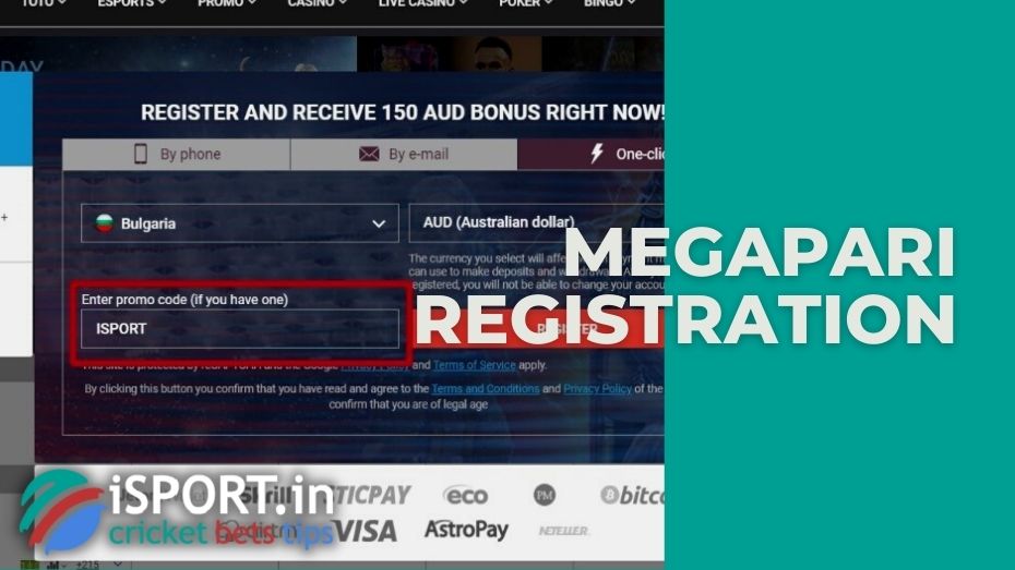 Megapari registration by one-click