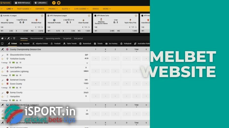 Melbet website review