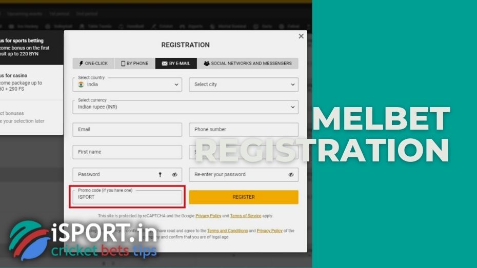 Melbet registration: how to create a game account