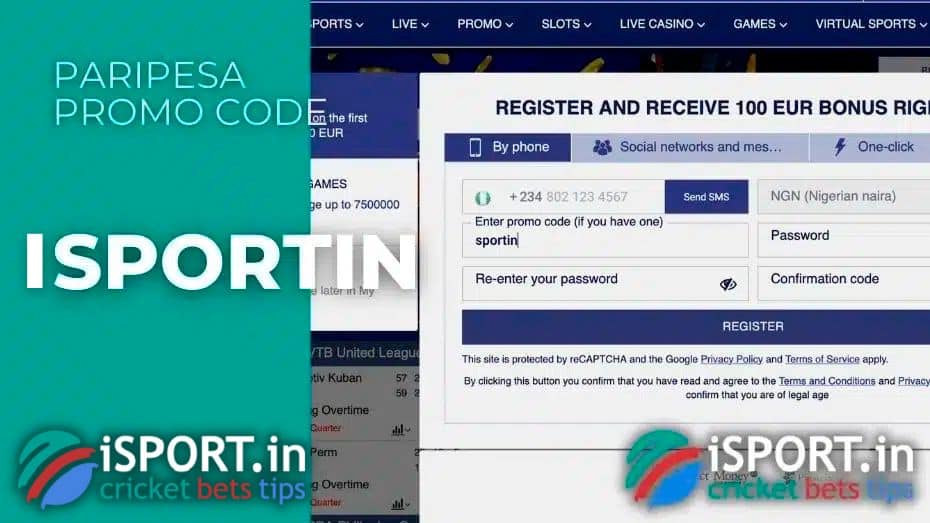 Where to enter Paripesa promo code