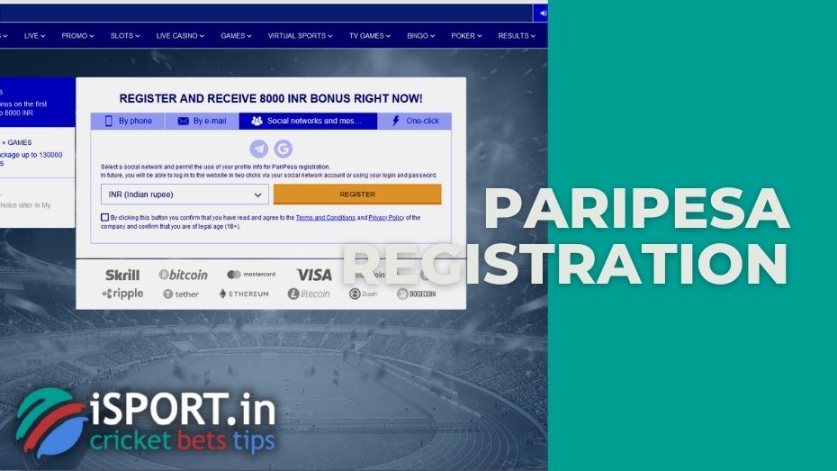 PariPesa registration by Social Networks and Messengers