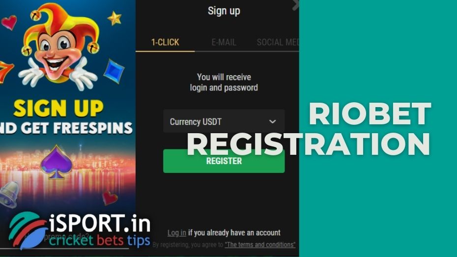 Riobet registration in 1 click
