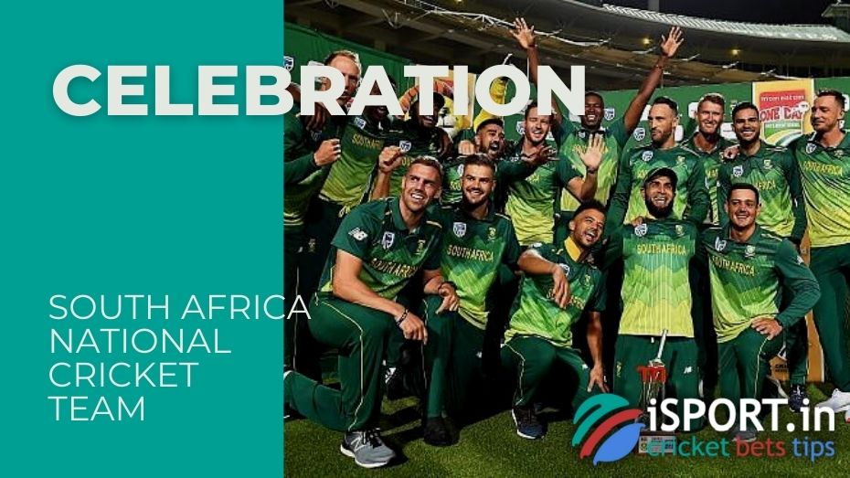 South Africa national cricket team celebration fnother victory over Sri Lanka in 2019